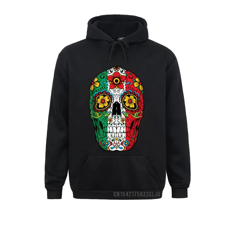 

Special Men Sweatshirts Long Sleeve Hoodies Sportswears Day Of The Dead Sugar Skull Cinco De Mayo Women Mexican Flag Warm