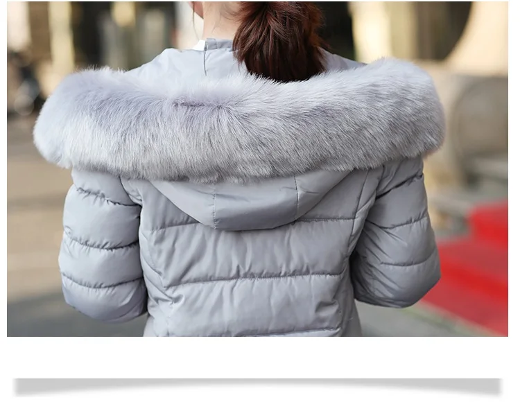 

2020 Autumn Winter Jacket Women Fashion Warm Parkas Female Down Cotton Jacket Hooded Large Fur Collar Slim Winter Thicken Coat