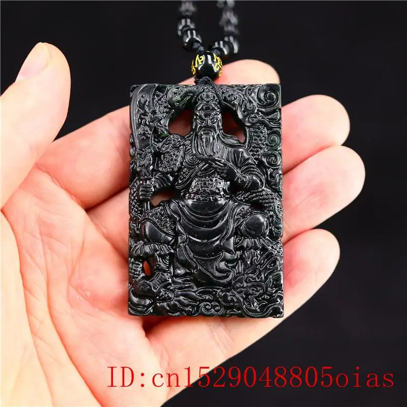 Jade Guangong кулон ожерелье ювелирные изделия Модные подарки Амулет резной китайский