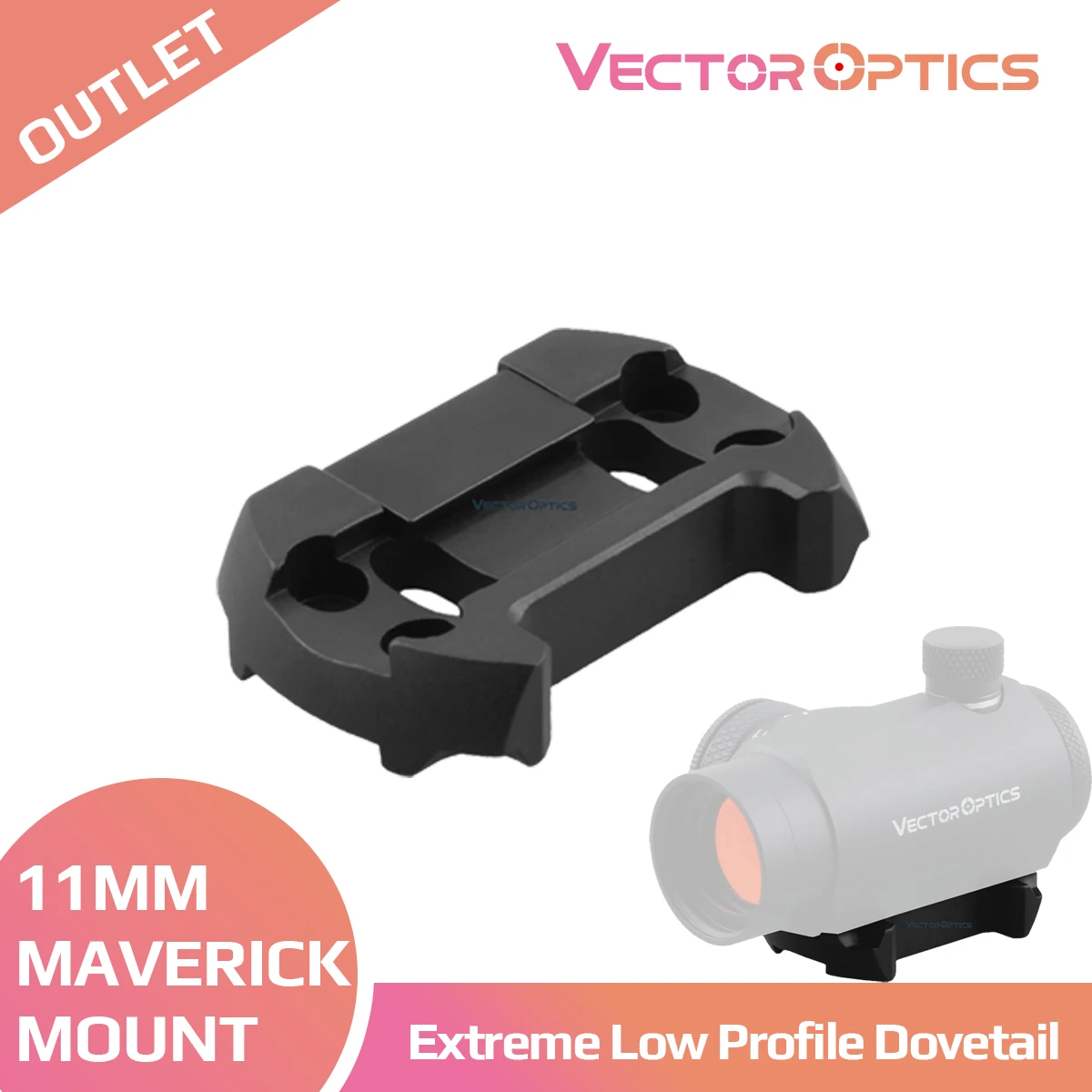 

Vector Optics Red Dot Scope Maverick Extreme Low Profile Dovetail Mount Tube Style 11mm 3/8" Airsoft Airgun Realfire Arms MRD