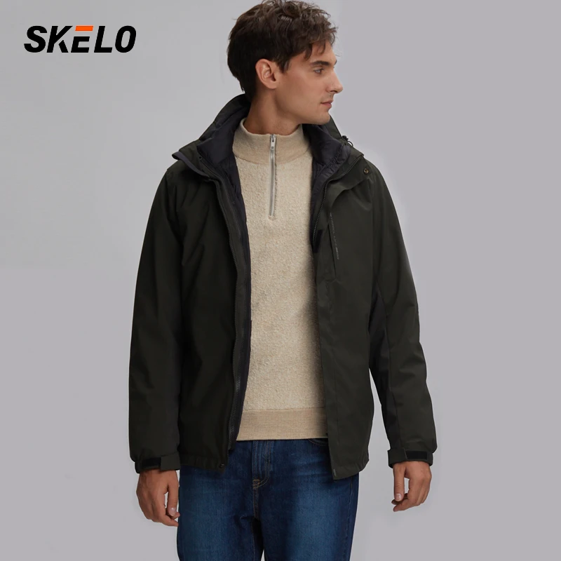 2020 Для Мужчин's 3 в 1 Soft Shell куртка Водонепроницаемый Лыжная ветрозащитная зимнее