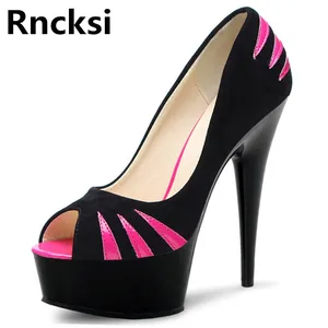 Rncksi Peep Toe Women Pole Dance Shoes Sexy Sandals Wedding Party 15cm High Heels Sandals With 5cm Platform Shoes