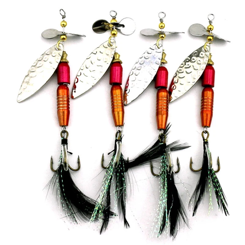 

Вращающаяся рыболовная приманка POETRYYI 3,1-13,9 г, металлическая жесткая приманка в виде ложки с блестками, тройные Крючки, воблер, онь, рыболовна...