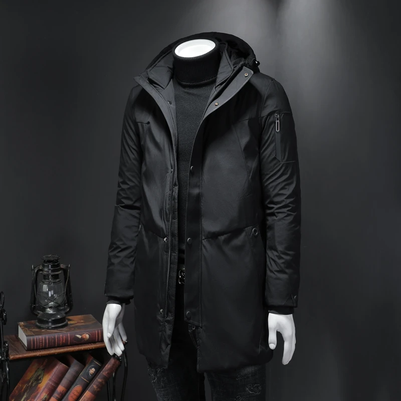 

Новое зимнее пальто, пальто с капюшоном, длинная мужская хлопковая одежда в стиле милитари