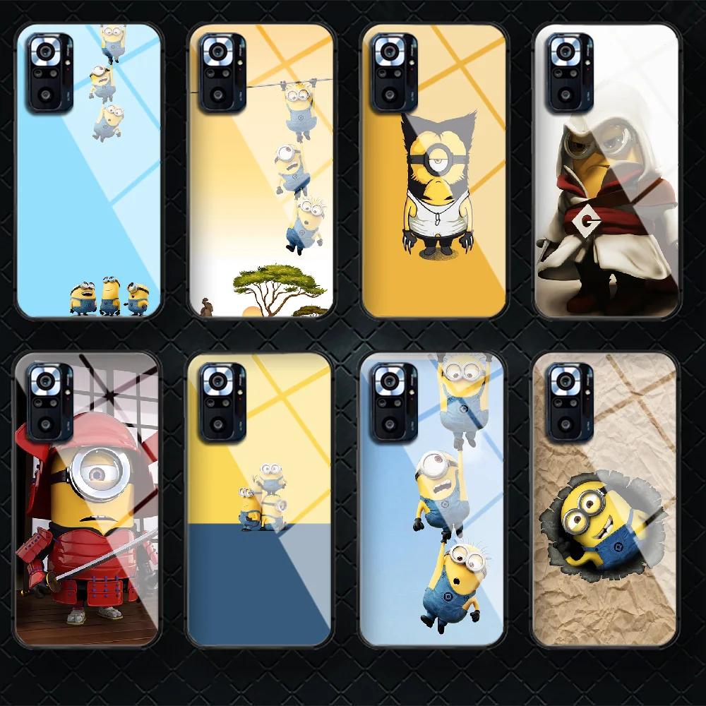 

Cartoon Big Yellow Eyes Tempered Glass Phone Case Cover For Xiaomi Redmi Note 7 8 9 10 A C T S Pro K 30 40 Cell Hoesjes Luxury