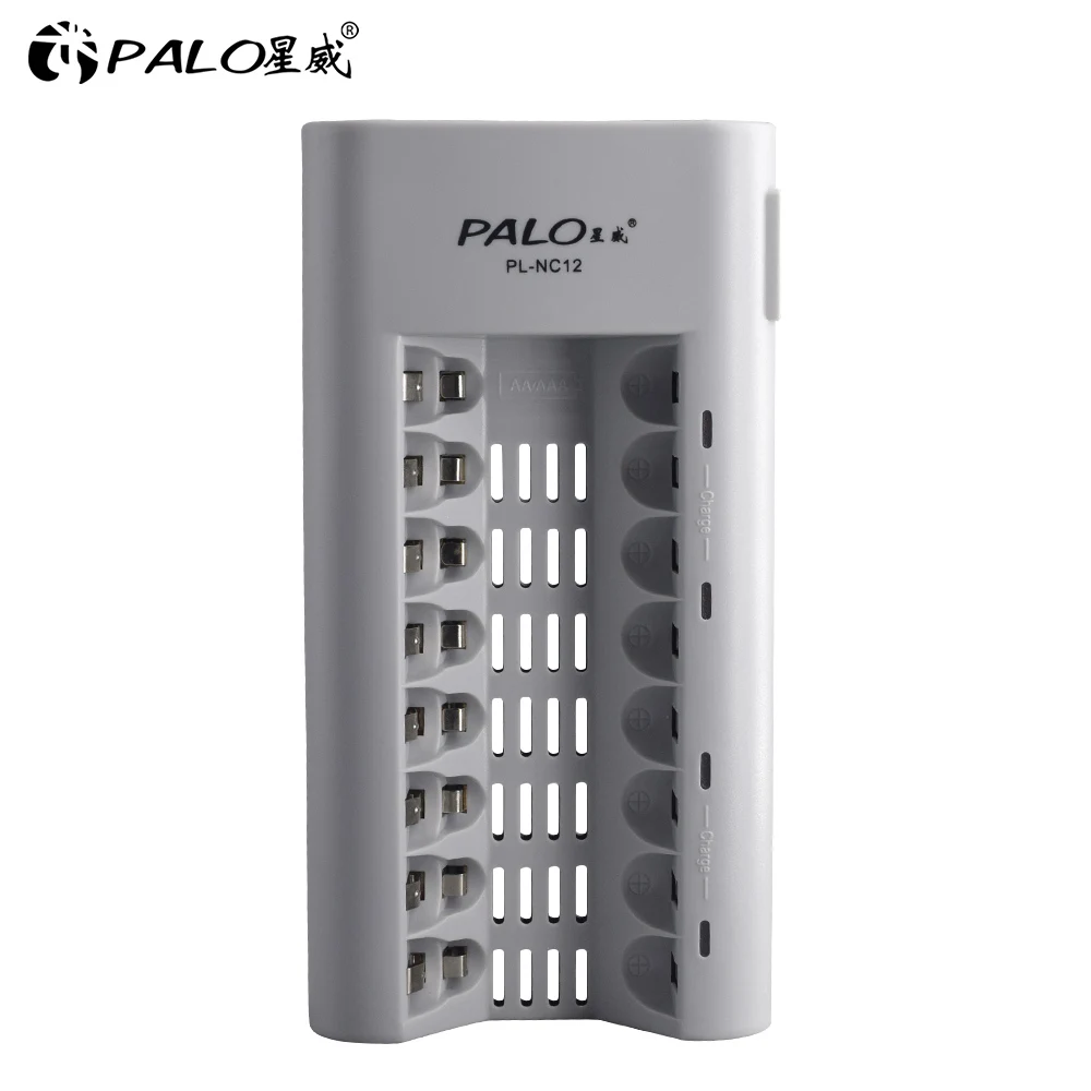 8 slot charger PALO AA AAA зарядное устройство 8 слотов быстрое зарядное устройство светодиодный smart для 1,2 в AA AAA ni-MH ni-cd аккумуляторная батарея EU AU US UK Plug - Цвет: 8 slot charger