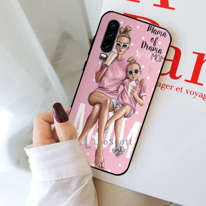 

Woman Fashion girl Super Mom baby Phone Case For Huawei Y5 Y6 II Y7 Y9 PRIME 2018 2019 NOVA3E P20 PRO P10 Honor 10