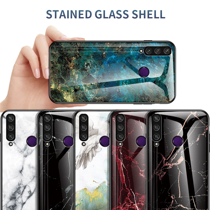 Роскошный чехол из мраморного стекла для Huawei Y6P Y5P Y7P Y9S задняя крышка Y9 Y7 Prime Y6 Pro Y5
