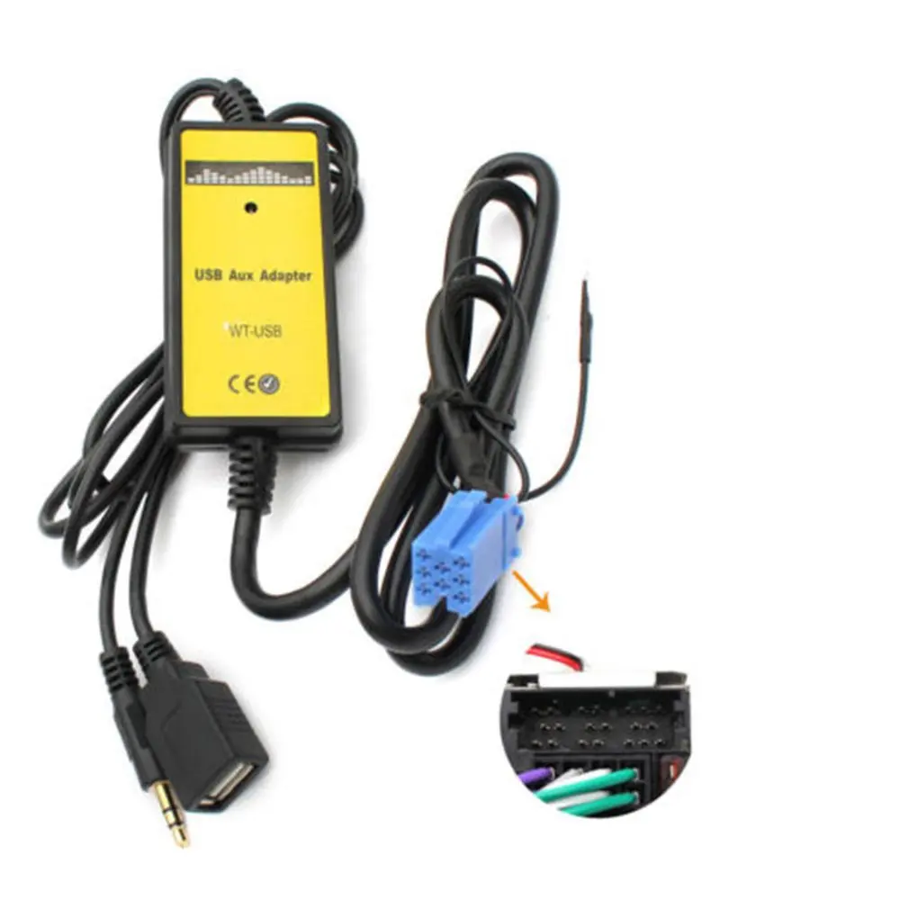 2020 Car CD MP3 USB Interface Adapter AUX In Input for Audi A4 S6 A8 TT S4 S8 with Mini ISO 8P blue connector Top Sale | Автомобили и