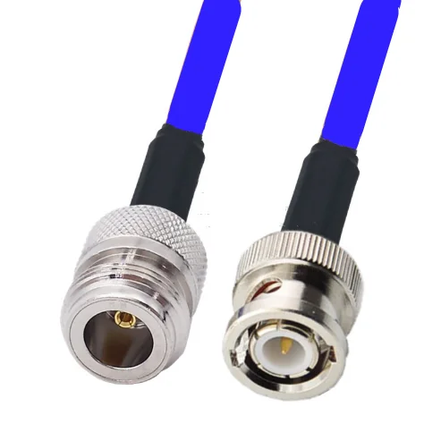 N Женский к BNC Мужской RG405 086 RF коаксиальный Джампер синий