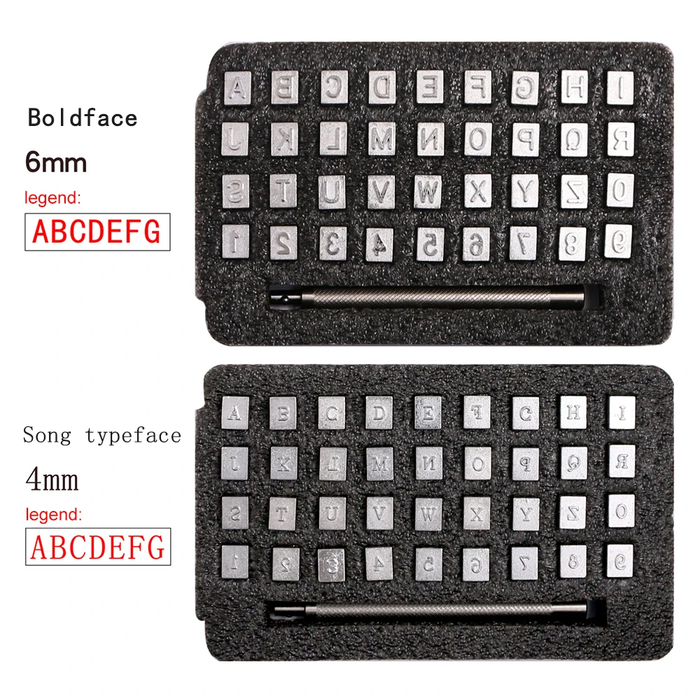 36 шт. Алфавит клеймовочная Печатный штамп инструмент английские буквы