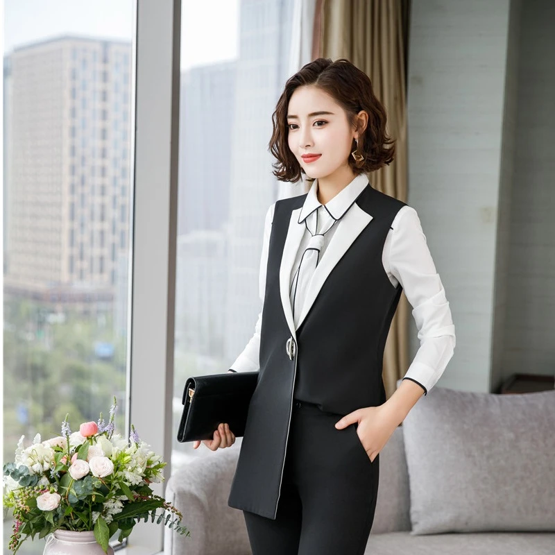 Модный стильный средней длины жилет и для женщин деловая рабочая одежда