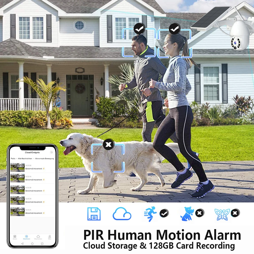 Outdoor IP Camera Solar WiFi Wireless Security PTZ 1080P HD Starlight Night Vision Battery Powered Surveillance | Безопасность и