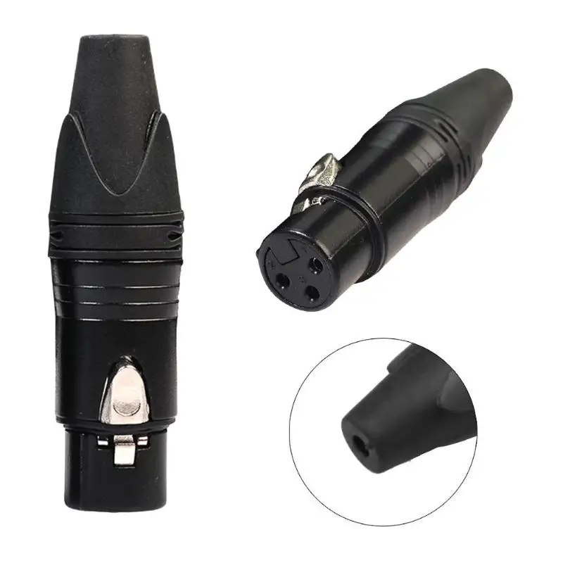 DIY Микрофон XLR 3Pin гнездовой соединительный кабель Разъем под пайку Адаптер для