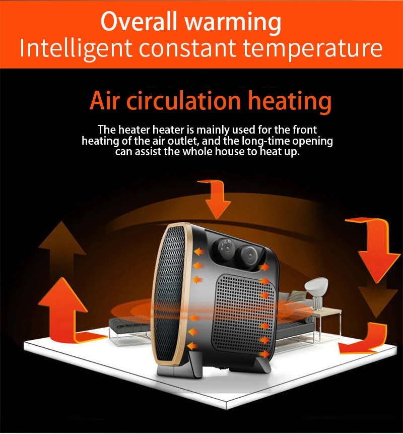 

Portable Office Fan Heater Mini 1500W Electric Infrared Heater Electric Home Heater Air Warmer Silent convector Handy Heater