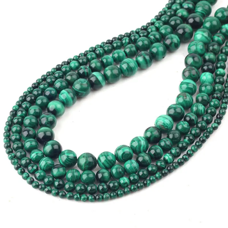 Высококачественные 100% натуральные оригинальные бусины AAA + зеленого малахита
