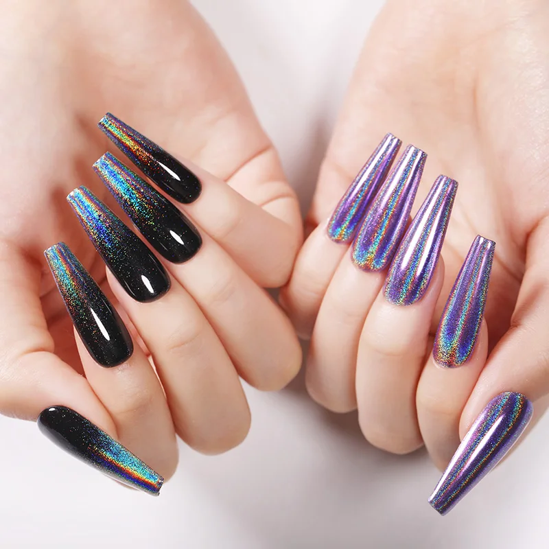 Блестящие серебряные гвозди порошок для ногтей блестящий хром Блестящий