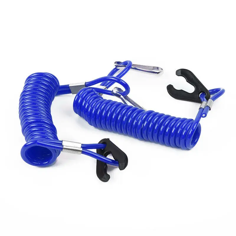 

1pc Jet Ski Outboard Stop Kill Key Floating Safety Lanyard Rope Blue For Honda