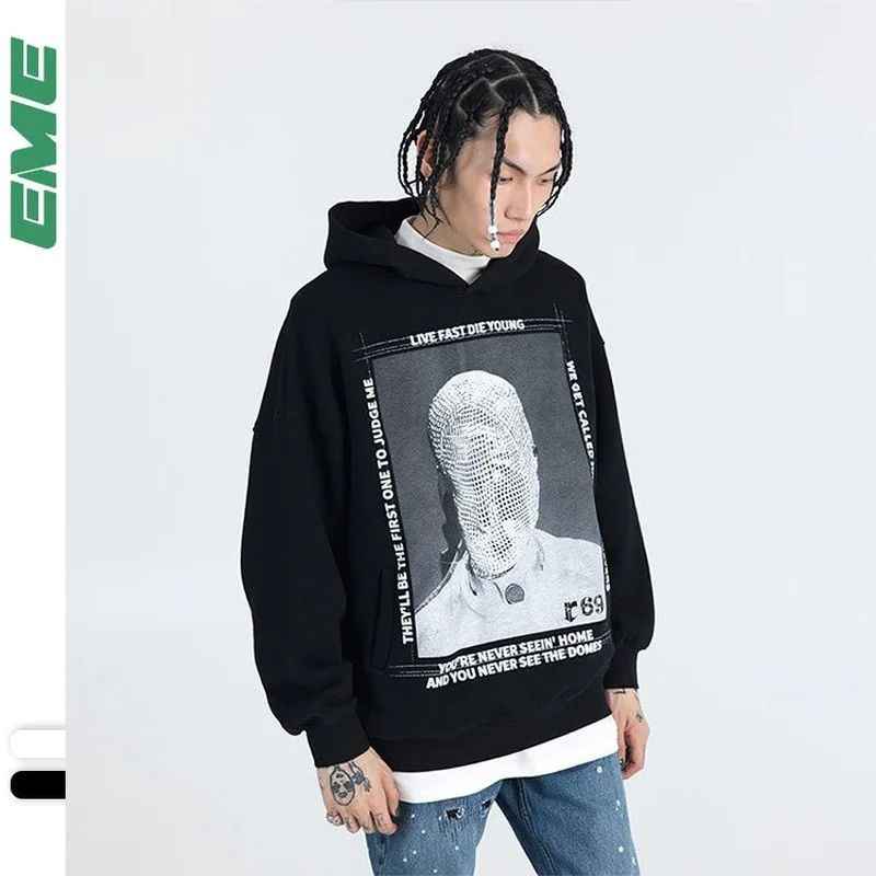 

Brand Autumn and winter abstract design hoodie men high street oversized hoodie couple casual sweatshirt