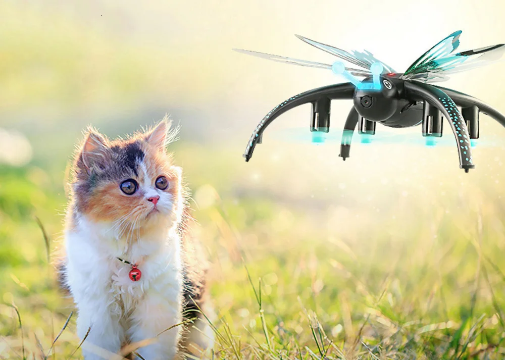 JJRC H42WH Радиоуправляемый Дрон бабочка Голосовое управление WiFi приложение FPV дроны Квадрокоптер игрушечный вертолет с светильник подарки на Рождество для детей