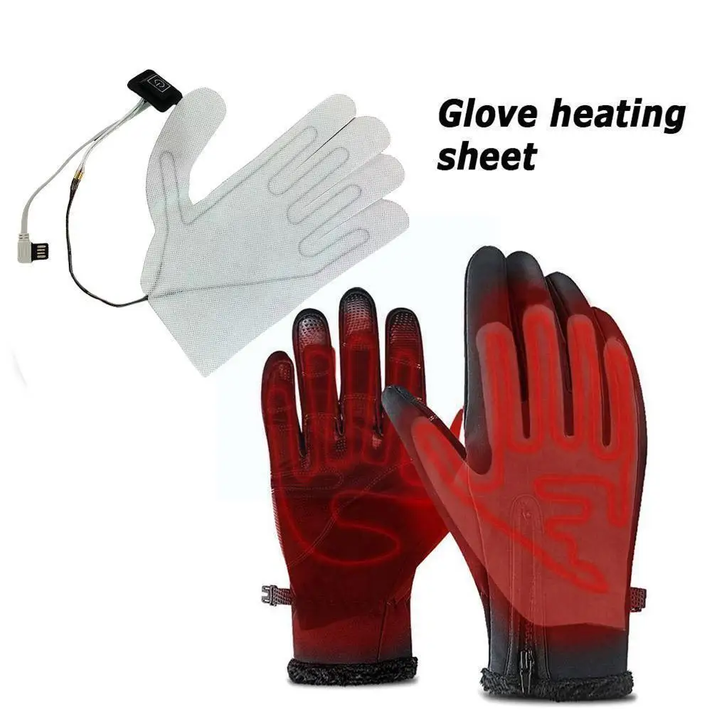 

1pcs Glove Heating Pad Usb Heating Heater Portable Durable Washable Electric Thermal Mitts Sheet Three-level Temperature E0x4