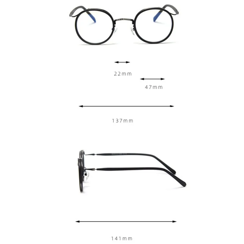 

New TR90 Punk Retro Round Glasses Frames High Quality Men Women Optical Fashion Computer Glasses