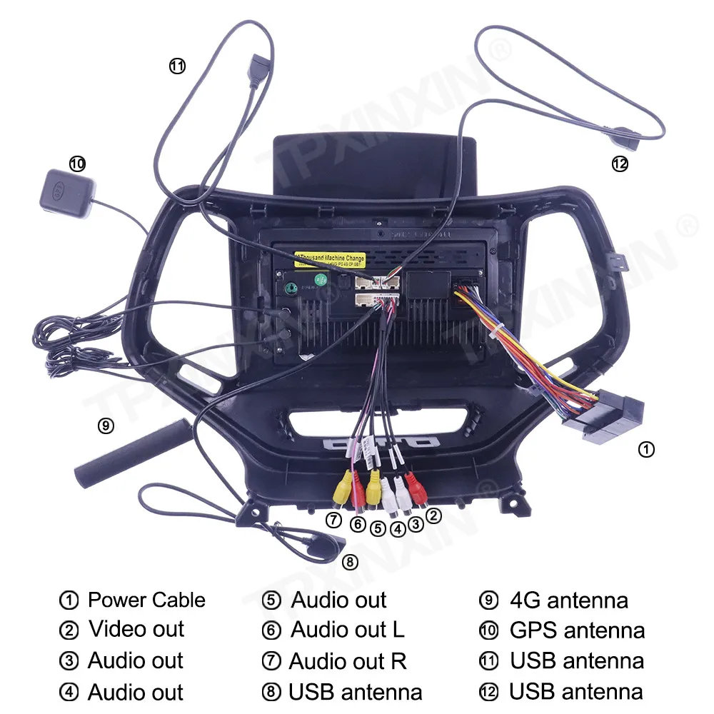 저렴한 무선 카플레이 터치 스크린 스테레오 수신기 자동차 GPS 네비게이션 라디오 플레이어 라디오, 지프 체로키 2014-2018 안드로이드 10 128G