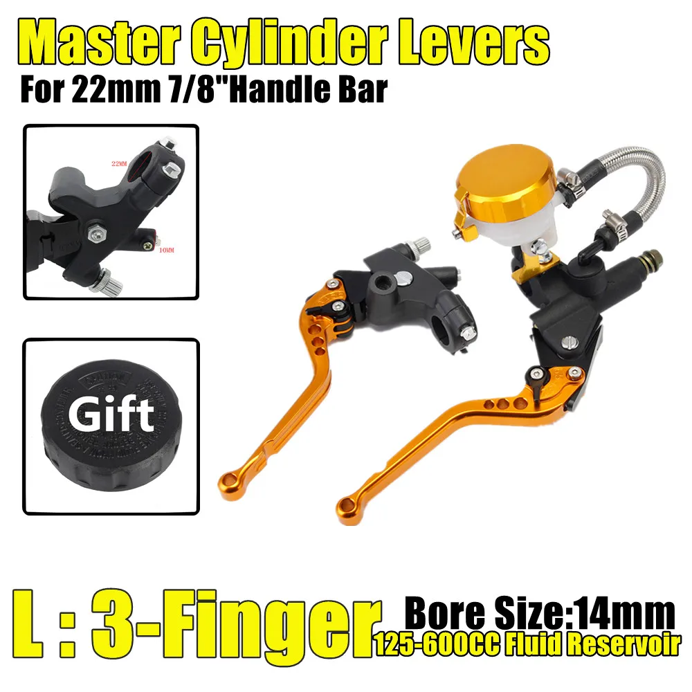 7/8 &quot22 мм золото Универсальный алюминий мотоцикла тормозной рычаг сцепления
