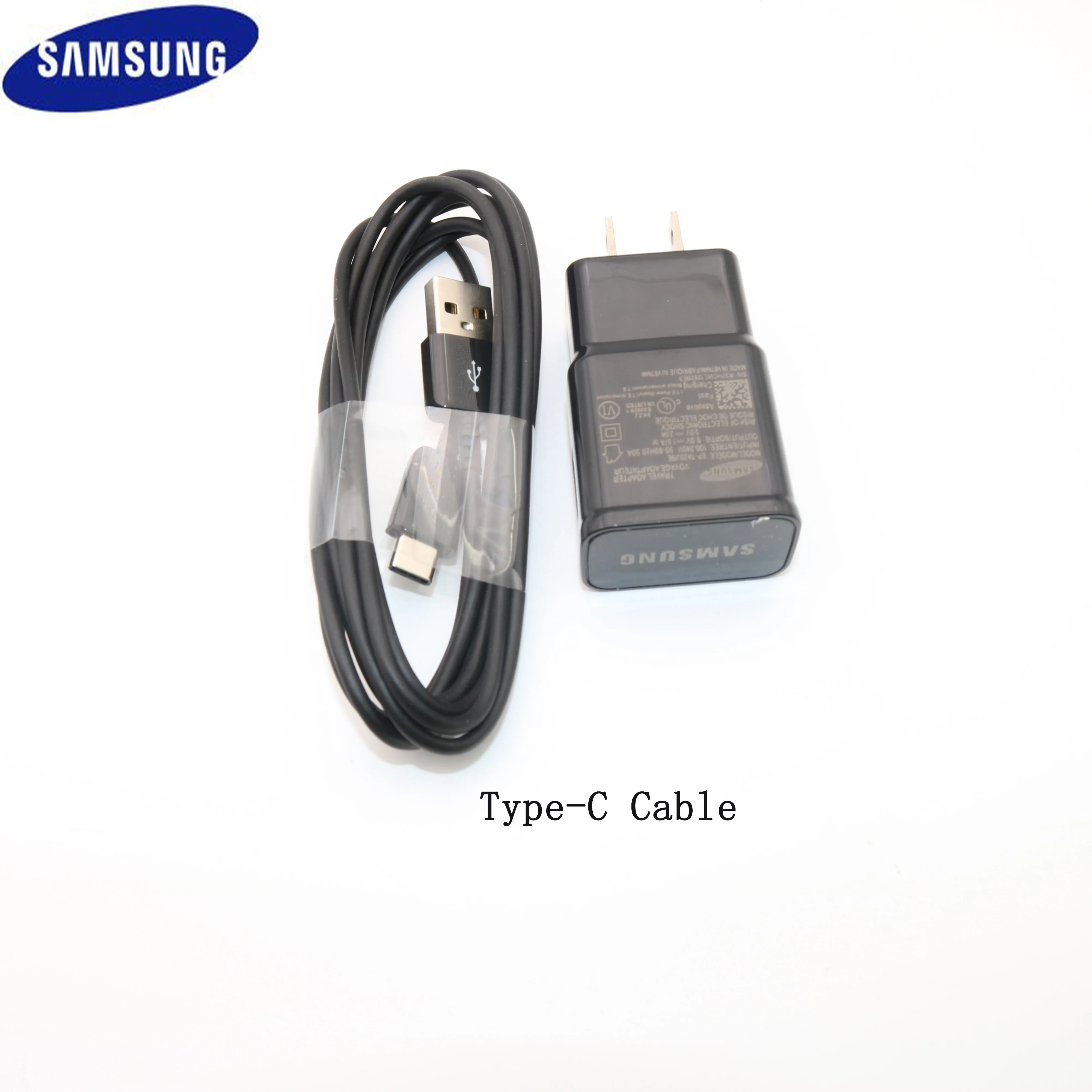 Зарядное устройство Samsung с USB портом для быстрой зарядки кабель Type C 1 2 м Galaxy S10 S9 S8