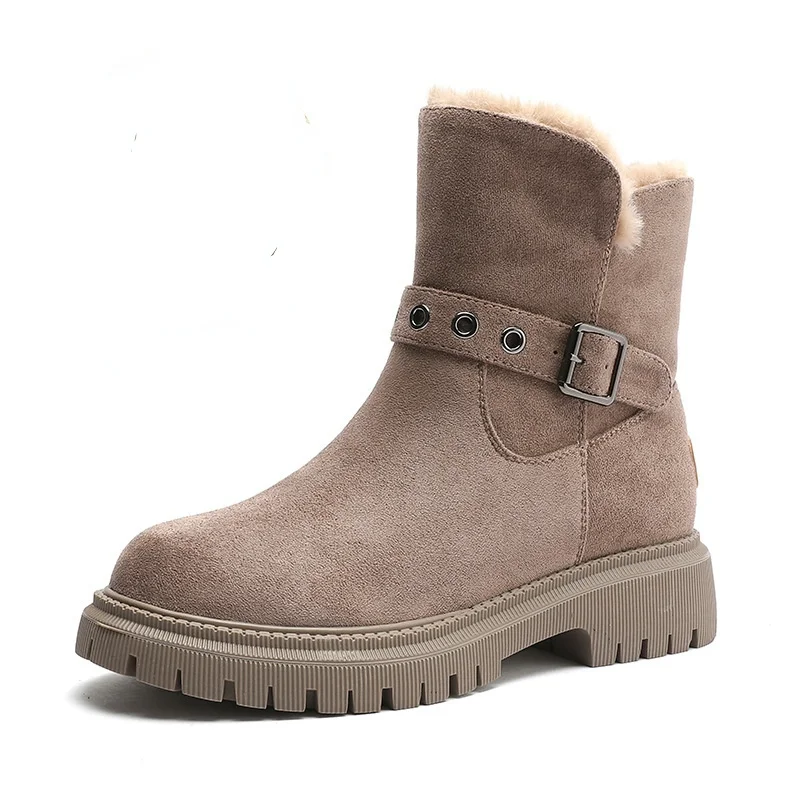 

New Winter Women's Snow Boots Warm Cotton Shoes Short Plush Platform Ankle Boots Female Shoes Black High Quality Non Slip Boots