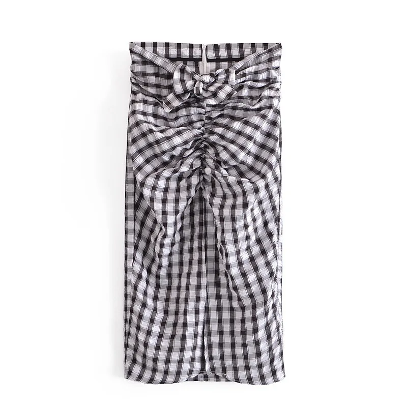 

Женская винтажная плиссированная юбка миди с разрезом спереди и завышенной талией на молнии сзади