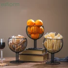 Роскошное Кованое железо корзины для хранения вина в форме стекла корзина для фруктов Подставка для чая обеденный стол фруктовая закуска Органайзер корзина для конфет