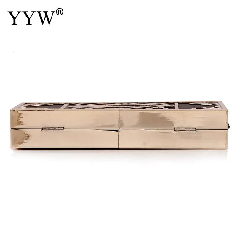 

Metal Hollow Evening Party Clutch Bag Geometric Gold Black Exquisite Handbag Metal Hollow Designer Wedding Party Clutch Purse