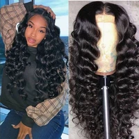 13x4 pre plucked lace front human hair wigs with baby hair loose deep wave brazilian virign hair wig for black women transparent