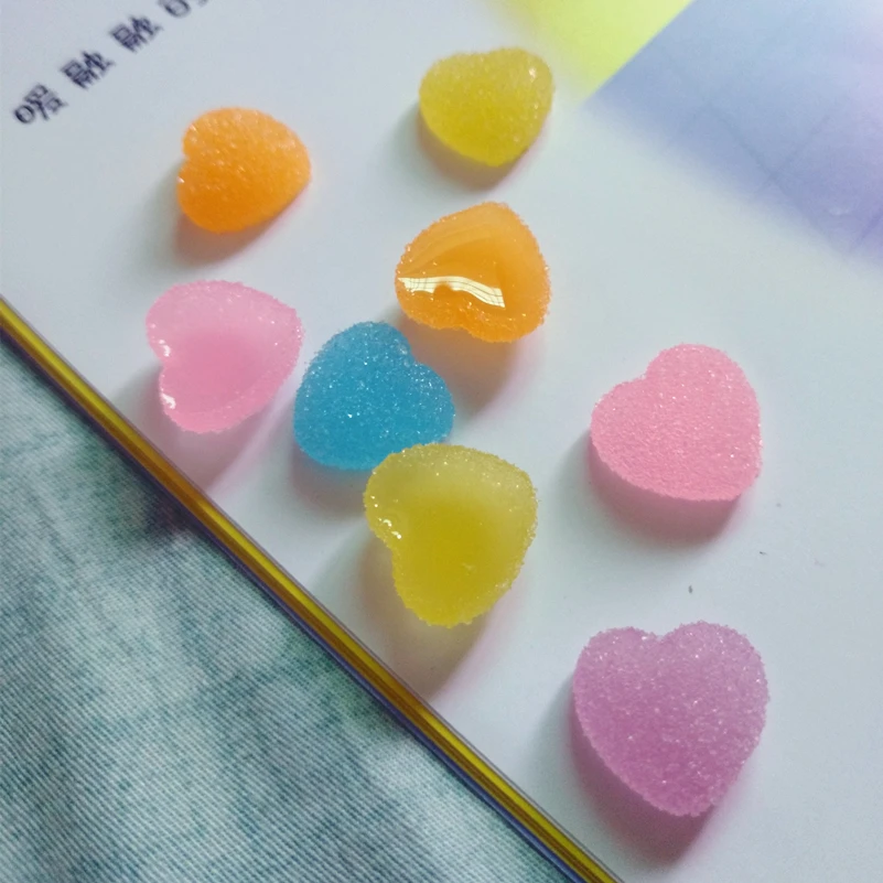 Tanduzi 100 шт Kawaii Decoden Конфета из смолы имитация еды в форме сердца конфеты украшение дома галстук-бабочка ручной работы DIY
