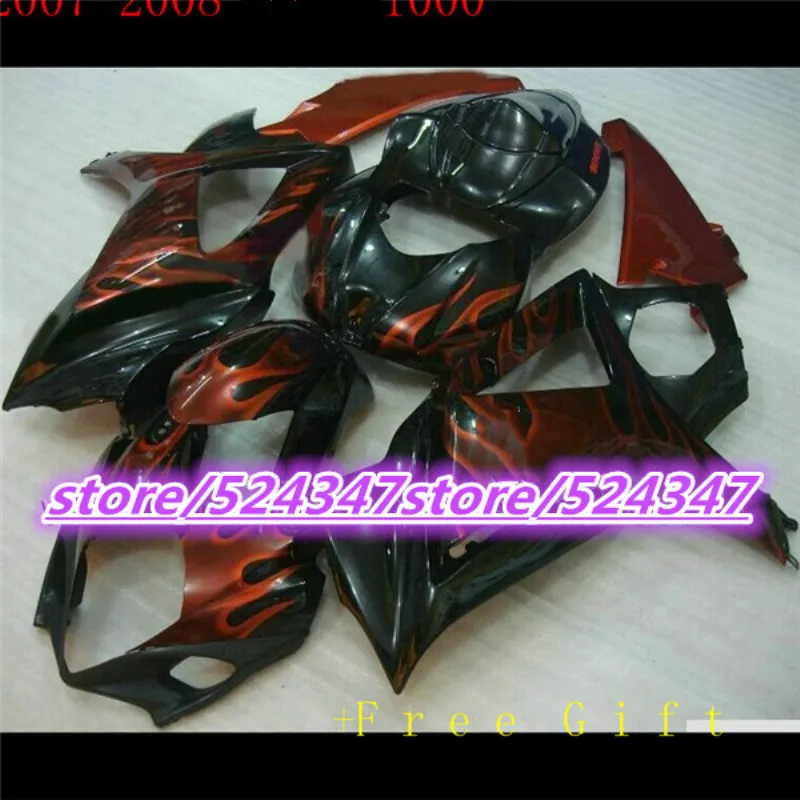 

Complete Fairings for Suzuki GSXR1000 K7 2007 2008 GSXR 1000 K7 07 08 Injection ABS Plastic Cowlings Black Gold Panels New Hulls