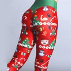 Сексуальные рождественские леггинсы, женские леггинсы для фитнеса с высокой талией, женские леггинсы с принтом, тренировочные брюки
