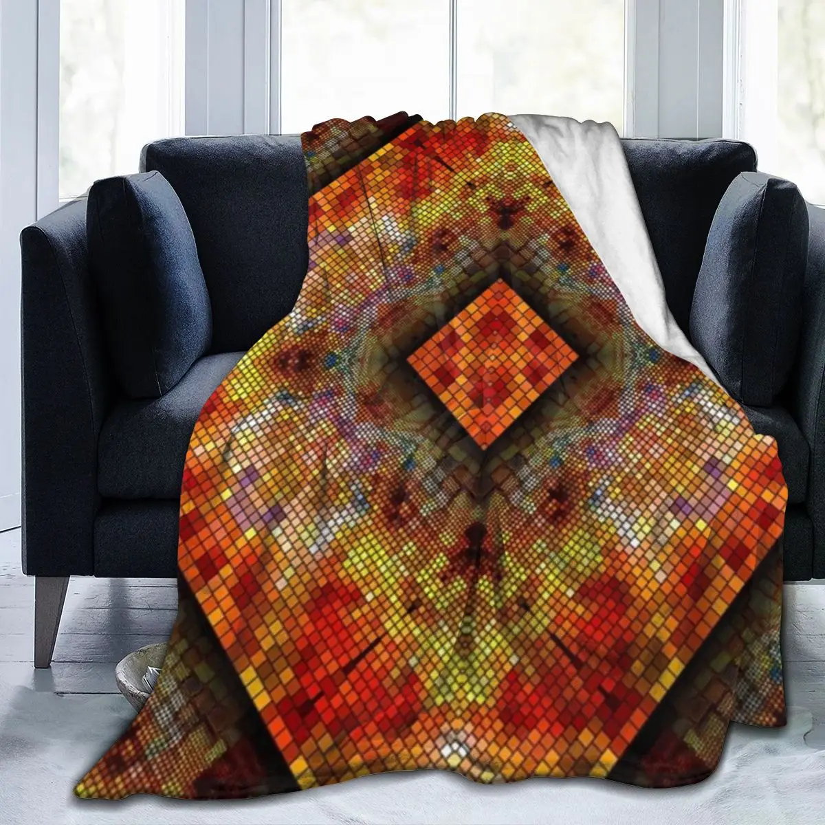 

Manta de franela estampada con personalidad en 3D, ropa de cama suave, cubierta de cama, decoración textil abstracta para el hog