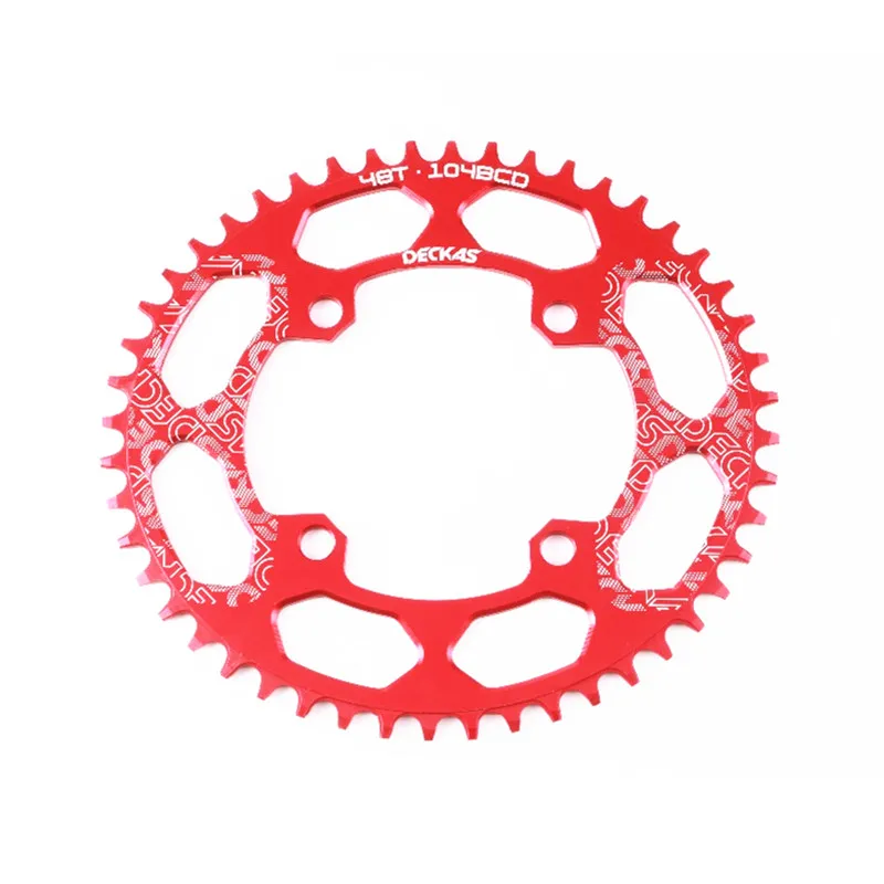 DECKAS круглый 104BCD 40/42/44/46/48/50/52T горный велосипед Звездочка MTB велосипед диаметра окружности болтов(Алюминий узкая широкая цепь из колец цепь BCD 104