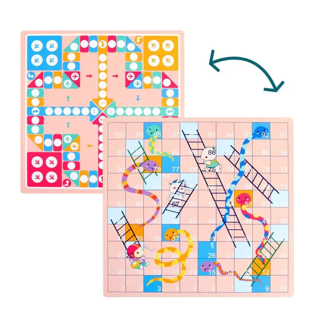 2 in 1 Double-Faced Wooden Flying Ludo Snake Ladder Game Board Kids Family Toy Table Birthday Gift | Игрушки и хобби
