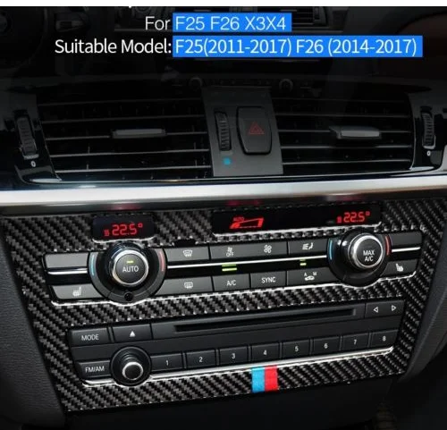 

Carbon Fiber Car Styling Sticker Strip Air Conditioning CD Panel Decorative Cover Trim Fits For BMW X3 /4 F25 F26 Car Interior
