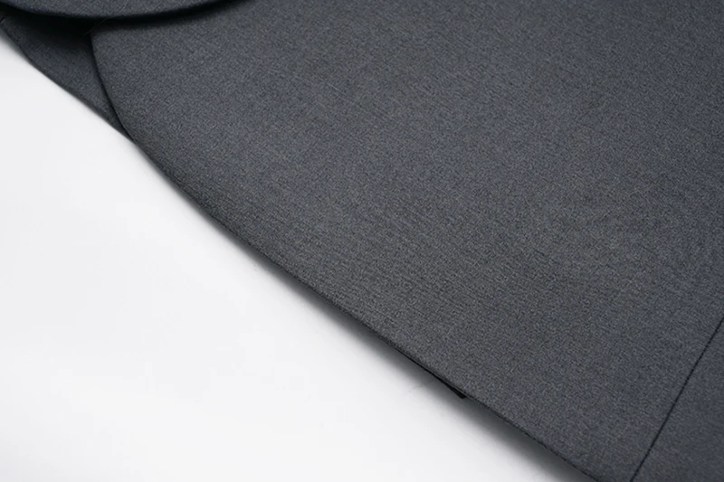 

[EAM] Women Gray Brief Casual Big Size Blazer New Lapel Long Sleeve Loose Fit Jacket Fashion Tide Spring Autumn 2021 1DD5489