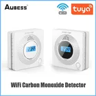 Датчик угарного газа Aubess Tuya с Wi-Fi и ЖК-дисплеем, 85 дБ