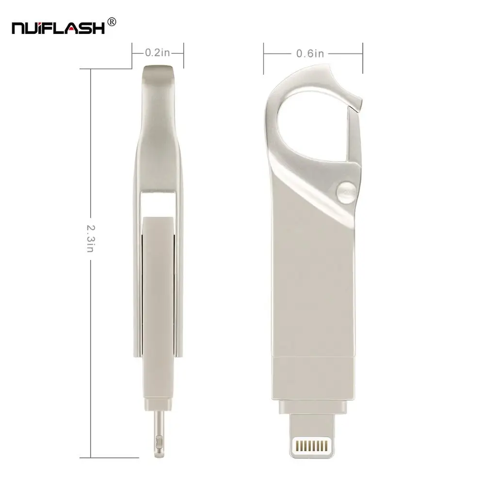 USB флеш накопитель 8 ГБ/16 ГБ/32 ГБ/64 Гб/128 ГБ/256 ГБ для iPad флешка 3 в 1 iPhone/6/6S/7/7plus/8/X/XS/XR|USB