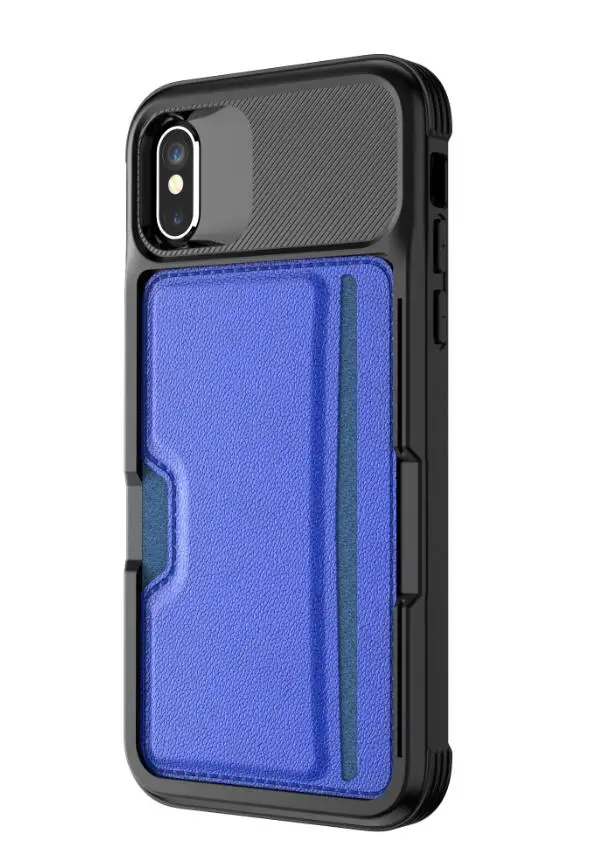 Чехол для iPhone 11 Pro XR XS 6 7 8 X, чехол со слотом для карт с магнитной задней крышкой для iPhone 6 7 8 Plus XS MAX, мягкий ТПУ чехол - Цвет: Blue