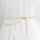 1 шт. элегантный милый и Модный женский ремень с жемчугом пояс с эластичной пряжкой жемчужный ремень с цепочкой женское платье ремешок с кристаллами