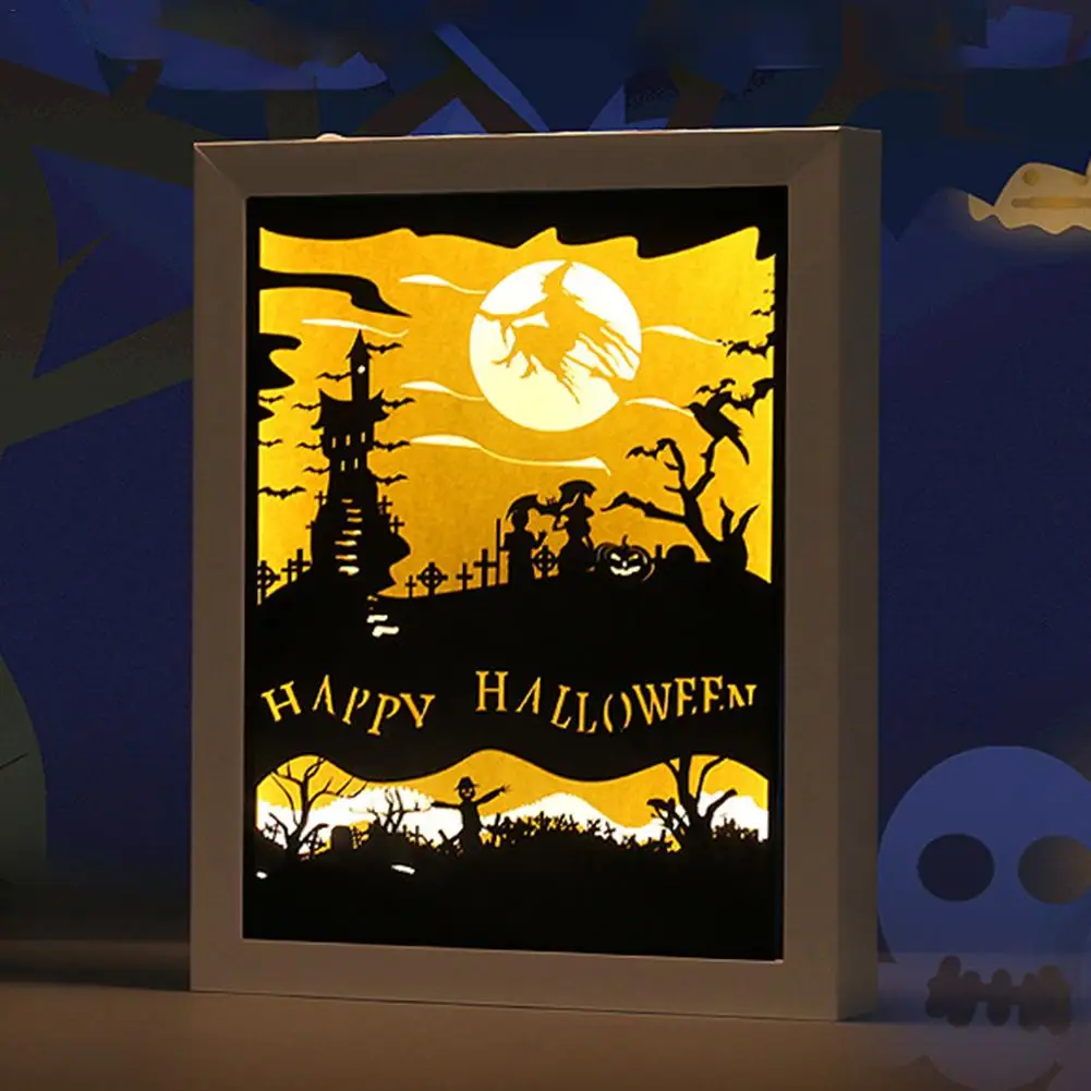 Подарочная фоторамка бумажная коробка светильник ночник с резьбой по бумаге