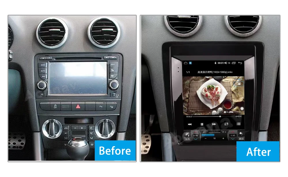 저렴한 안드로이드 10.0 2 딘 GPS 네비게이션 카 라디오 아우디 A3 2008 -2012 자동차 Autoradio 멀티미디어 플레이어 Headunit 무선 Carplay