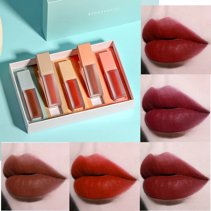 5 шт./компл. матовая губная помада макияж Водонепроницаемая бархатная мерцающий