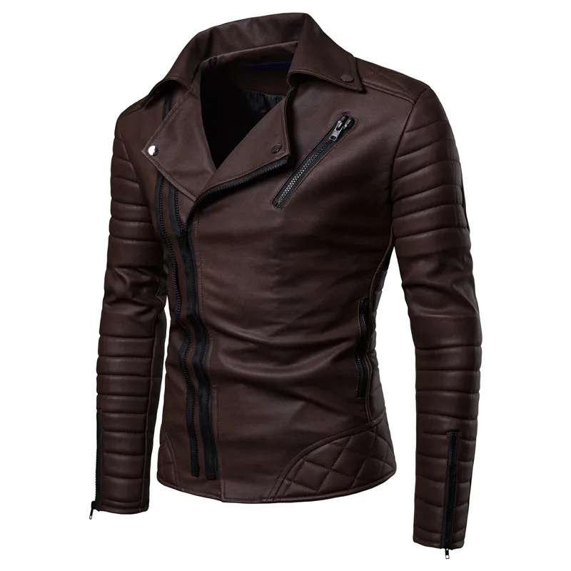

Autumn winter new male fashionable pressed cotton windproof motorcycle leather jacket jacket